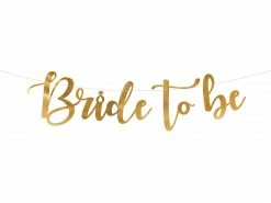 PartyDeco Bridal Shower/Hens Party 'Bride To Be' Gold Script Bunting