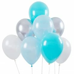 Illume Partyware Balloon Bouquet 8Pk - Blue + Silver