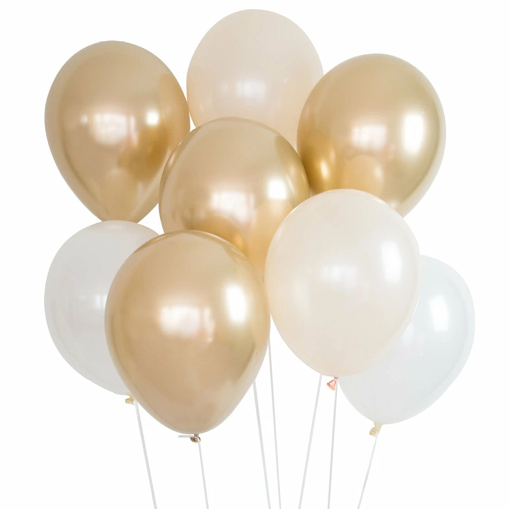 Illume Partyware Balloon Bouquet 8Pk - Gold + White Wedding Decorations 3 Illume Partyware Balloon Bouquet 8Pk - Gold + White Wedding Decorations