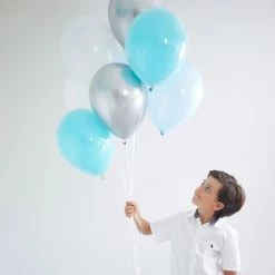 Illume Partyware Balloon Bouquet 8Pk - Blue + Silver