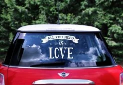PartyDeco Wedding Day Car Sticker - ALL YOU NEED Is LOVE Wedding Decorations
