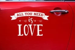 PartyDeco Wedding Day Car Sticker - ALL YOU NEED Is LOVE Wedding Decorations