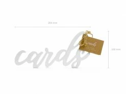 PartyDeco White Wooden 'Cards' Script Sign Wedding Decorations