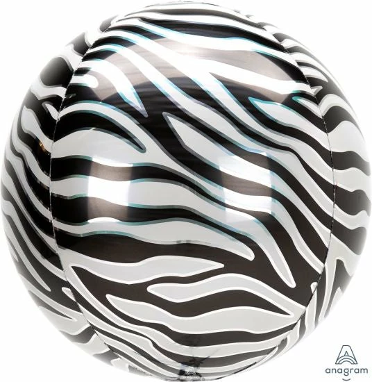 Favor Lane Zebra Print 40cm Orbz Balloon 3 Favor Lane Zebra Print 40cm Orbz Balloon