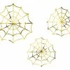 PartyDeco Halloween Gold Spiderwebs 3pk 2 PartyDeco Halloween Gold Spiderwebs 3pk