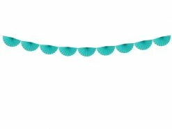 PartyDeco Teal Tissue Fan Garland