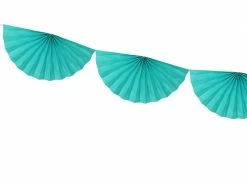 PartyDeco Teal Tissue Fan Garland