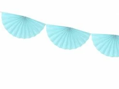 PartyDeco Fringe Garlands + Streamer Hang Kits Sky Blue Tissue Fan Garland