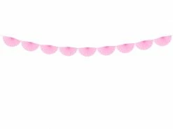 PartyDeco Light Pink Tissue Fan Garland