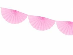 PartyDeco Light Pink Tissue Fan Garland
