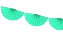 PartyDeco Fringe Garlands + Streamer Hang Kits Mint Tissue Fan Garland