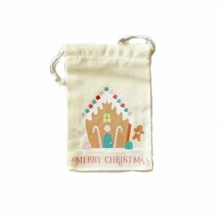 Favor Lane Favour/Party Bags Calico Party Favour Bag - Merry Christmas Gingerbread House