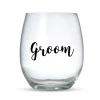 The Little Party Event Co WEDDINGS GROOM - Vinyl Wine Glass Stickers