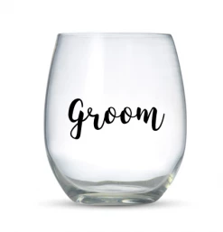 The Little Party Event Co WEDDINGS GROOM - Vinyl Wine Glass Stickers