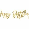 PartyDeco Gold Happy Birthday Bunting Paper Garlands + Buntings