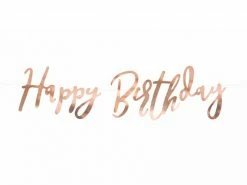 PartyDeco Rose Gold Happy Birthday Bunting