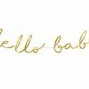 PartyDeco Little Star - 'Hello Baby' Gold Script Bunting Baby Shower - Metallics