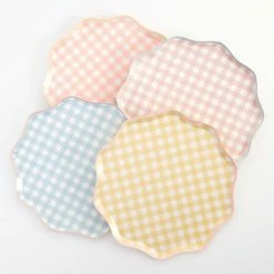 Meri Meri Party Gingham Dinner Plates (set Of 12) TABLEWARE