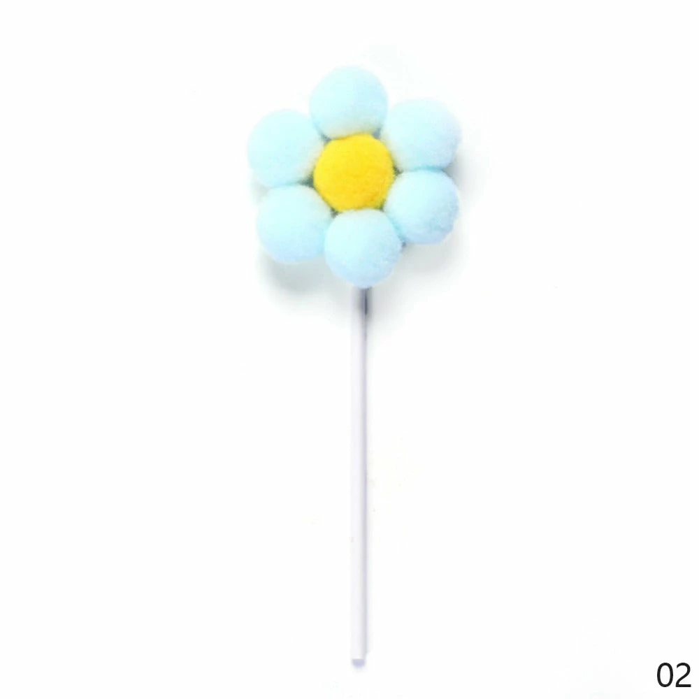 Favor Lane Daisy Flower Pom Pom Cake Topper - Pastel Blue Cake Toppers 3 Favor Lane Daisy Flower Pom Pom Cake Topper - Pastel Blue Cake Toppers