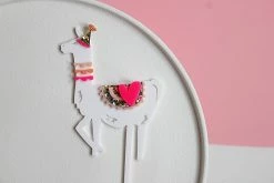 Kiki Sprinkles Hey Party Llama Cake Topper - PINK