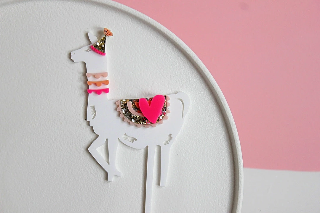 Kiki Sprinkles Hey Party Llama Cake Topper - PINK 4 Kiki Sprinkles Hey Party Llama Cake Topper - PINK