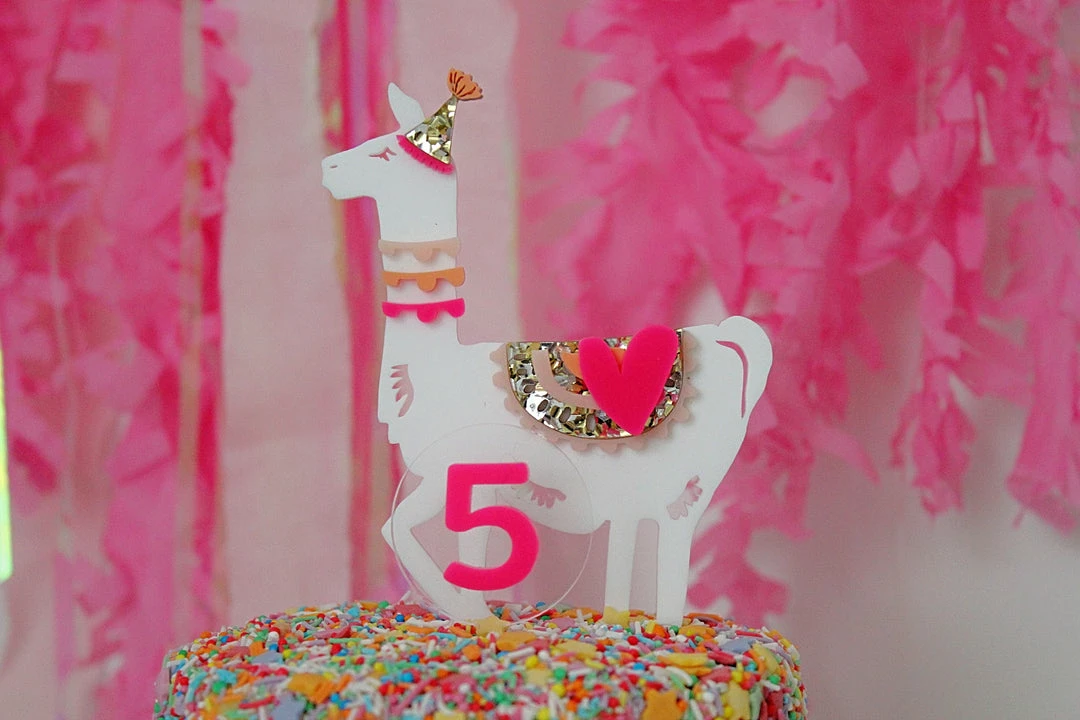 Kiki Sprinkles Hey Party Llama Cake Topper - PINK 6 Kiki Sprinkles Hey Party Llama Cake Topper - PINK