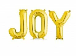 Favor Lane Letter + Word Balloons Foil 'JOY' Balloon - Gold