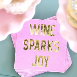 Jolity & Co Wedding Tableware Wine Sparks Joy Cocktail Napkins