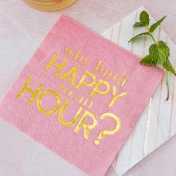 Jolity & Co 'Why Limit Happy To An HOUR?' Cocktail Napkins Wedding Tableware