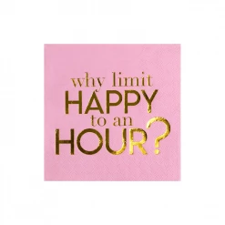 Jolity & Co 'Why Limit Happy To An HOUR?' Cocktail Napkins Wedding Tableware