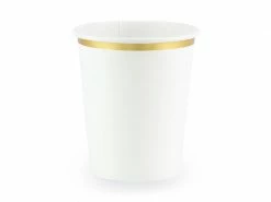 Favor Lane White Gold Rimmed Paper Cups WEDDINGS
