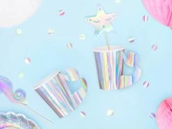 PartyDeco Mermaid Iridescent Paper Cups