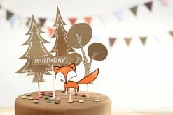 PartyDeco Woodland Party Cake Toppers