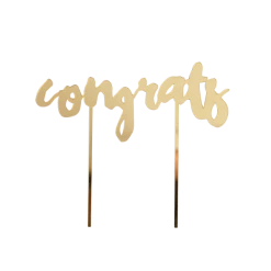 Harlow + Grey WEDDINGS Gold Acrylic 'Congrats' Cake Topper