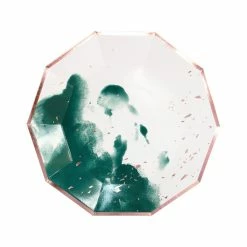 Harlow + Grey Manhattan - Emerald Green Watercolor Large Paper Plates