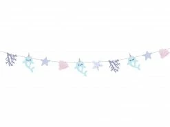 PartyDeco Paper Garlands + Buntings Narwhal Under The Sea Garland Kit