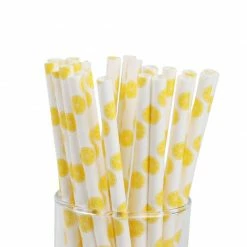 Favor Lane Paper Straws - Lemon Print