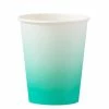 Oh Happy Day Paper Cups - TEAL OMBRE