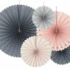 PartyDeco Elegant Bliss Paper Fan Set Wedding Decorations