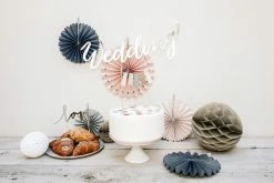 PartyDeco Elegant Bliss Paper Fan Set Wedding Decorations