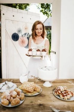 PartyDeco Elegant Bliss Paper Fan Set Wedding Decorations