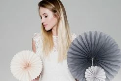 PartyDeco Elegant Bliss Paper Fan Set Wedding Decorations