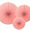 PartyDeco Blush Pink Paper Fan Set Wedding Decorations