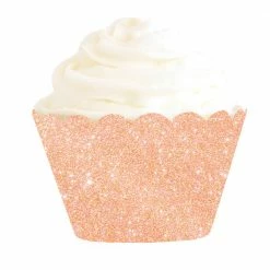 Illume Partyware Rose Gold Glitter Cupcake Wrappers