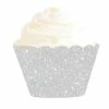 Illume Partyware WEDDINGS Silver Glitter Cupcake Wrappers