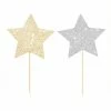Illume Partyware Cupcake + Food Toppers Glitter Star Cupcake Toppers