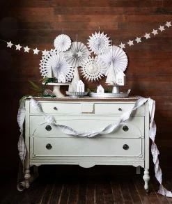 My Minds Eye Winter White Paper Fan Set