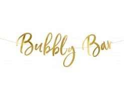 PartyDeco 'Bubbly Bar' Gold Script Bunting