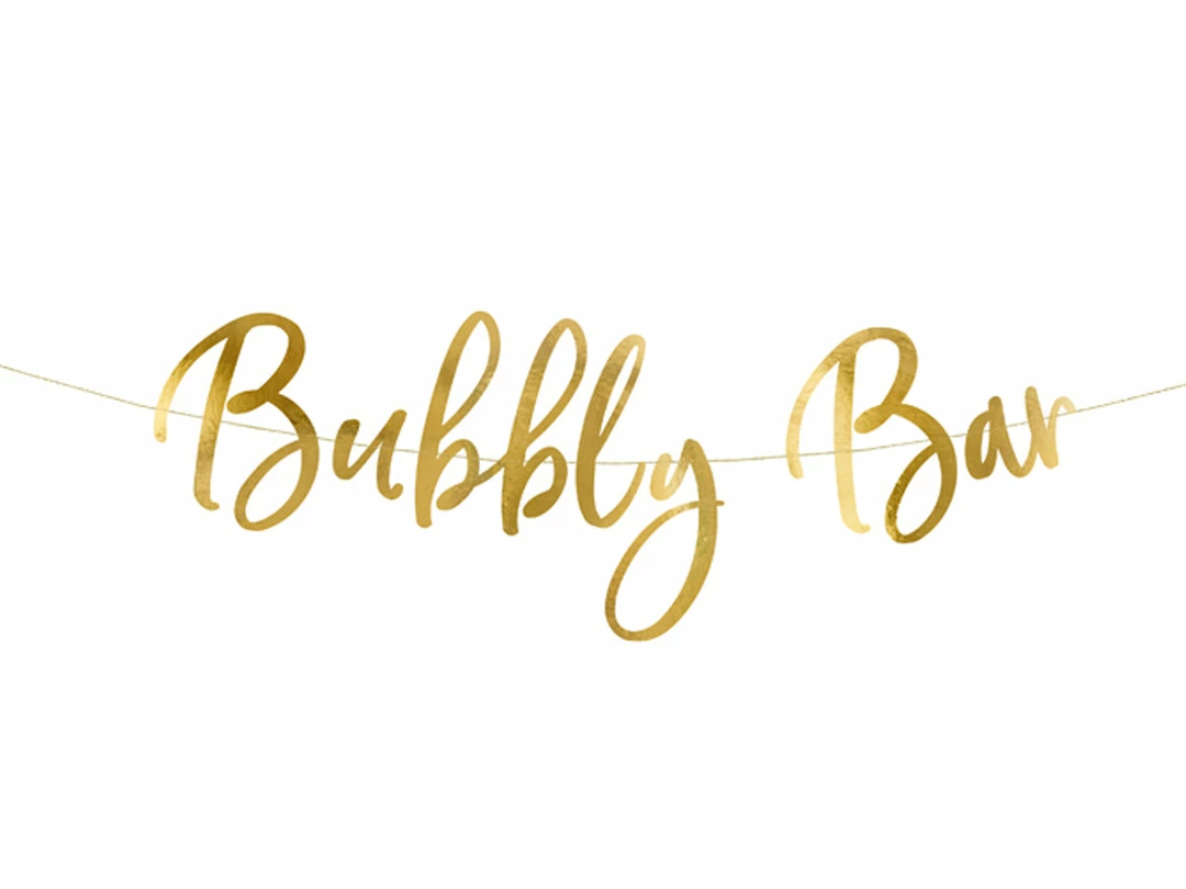 PartyDeco 'Bubbly Bar' Gold Script Bunting 3 PartyDeco 'Bubbly Bar' Gold Script Bunting