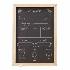 Ginger Ray Baby Milestone Chalkboard Sign Wall Decor + Signage
